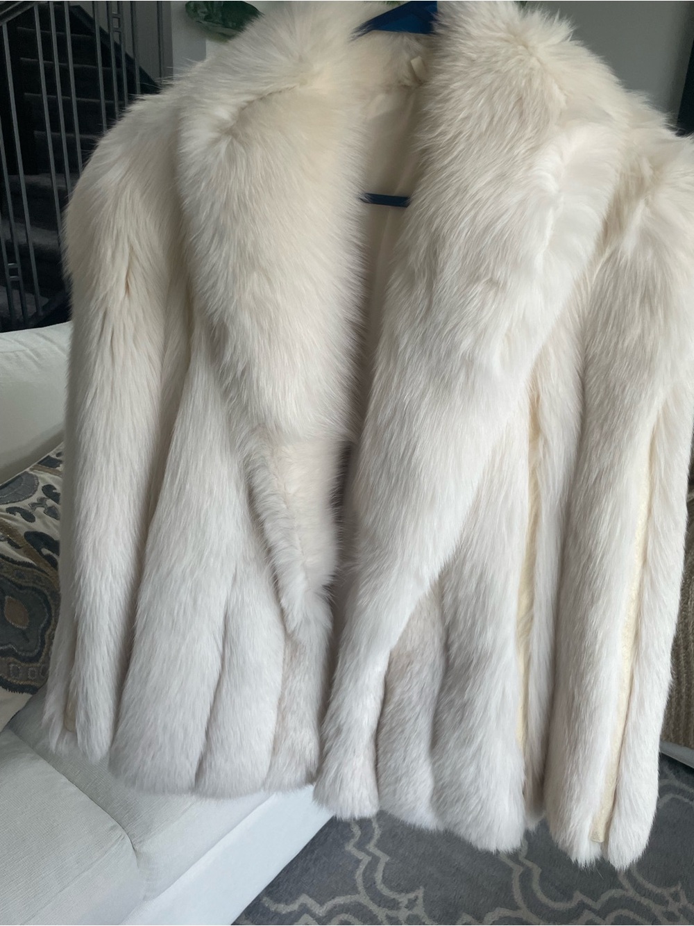 Saga Furs Cream/White Fox Fur Coat - Picture 2 of 13